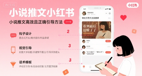 小说推文小红书高转化引导方法实操课，小说推文高效且正确引导方法-创富院