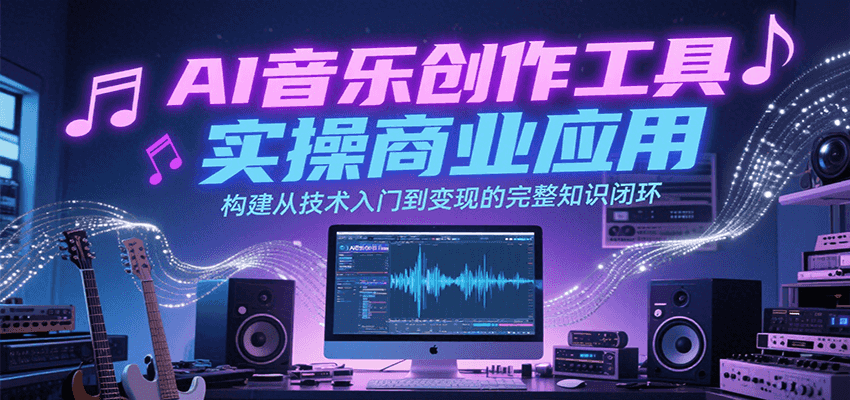 AI音乐创作工具实操商业应用，构建从技术入门到变现的完整知识闭环-创富院