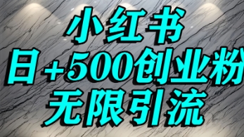 小红书无限引流创业粉，单人操作日引500+精准创业粉-创富院