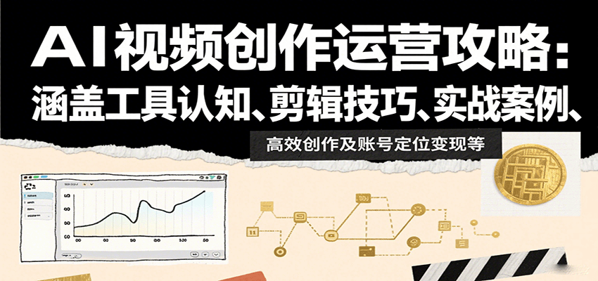 AI视频创作运营攻略：涵盖工具认知、剪辑技巧、实战案例、高效创作及账号定位变现等-创富院