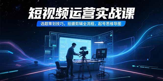 （15375期）短视频运营实战课，选题策划技巧，拍摄剪辑全流程，起号思维导图-创富院