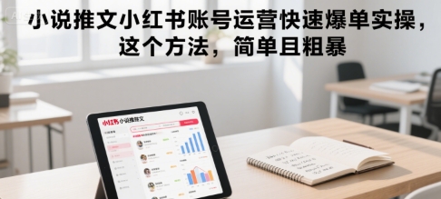 小说推文小红书账号运营快速爆单实操，这个方法，简单且粗暴-创富院