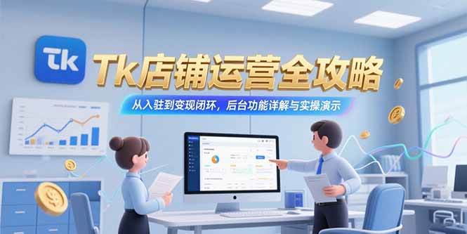 （15345期）Tk店铺运营全攻略，从入驻到变现闭环，后台功能详解与实操演示-创富院