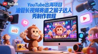 YouTube出海项目，油管长视频赛道之猴子达人秀制作教程-影创院