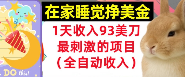 在家挣美金，1天收入93刀，最刺激的项目，0门槛，自动收入(首次公开)-创富院