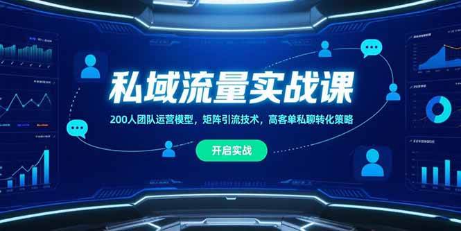 （15403期）私域流量实战课，200人团队运营模型，矩阵引流技术，高客单私聊转化策略-创富院