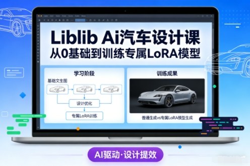 Liblib Ai汽车设计课，从0基础文生图，到教你训练专属设计和风格LoRA模型-创富院