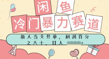 闲鱼冷门暴力赛道，新人当天开单，门槛低，日入多张-创富院