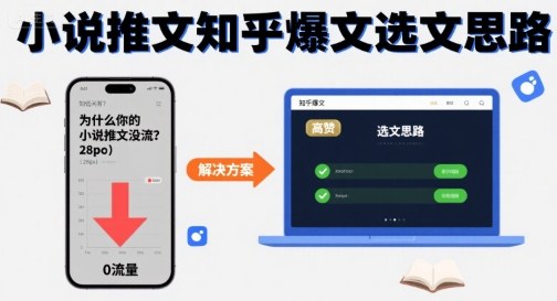 为什么你的小说推文没流量？小说推文知乎爆文选文思路-创富院