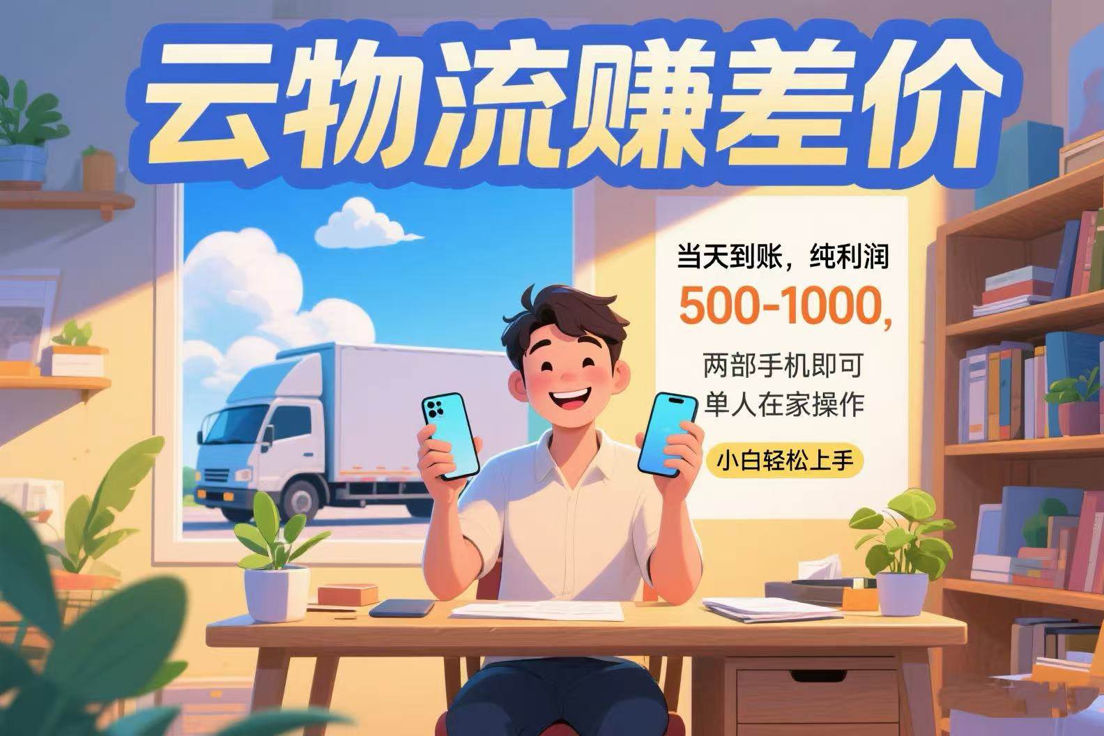 （15492期）云物流赚差价 当天到账纯利润500-1000 两部手机即可 可单人在家操作 小…-创富院