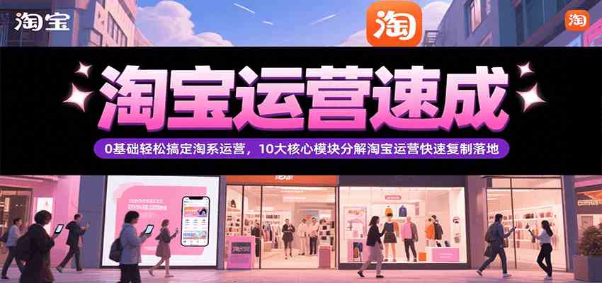 淘宝运营速成，0基础轻松搞定网店运营，10大核心模块分解快速复制落地（更新）-创富院