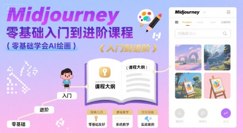 midjourney零基础入门到进阶课程，零基础学会AI绘画-创富院