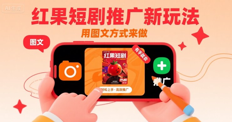 红果短剧推广新玩法，用图文方式来做，有手就会-创富院