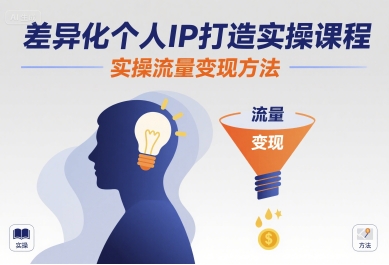 差异化个人IP打造实操课程，实操流量变现方法-创富院