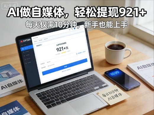每天花费10分钟，头条号收益921+，用AI做自媒并不难【附视频教程】-创富院