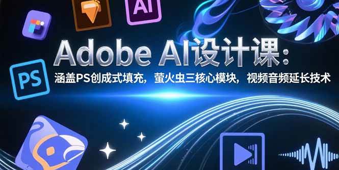 （15469期）Adobe AI设计课：涵盖PS创成式填充，萤火虫三核心模块，视频音频延长技术-创富院