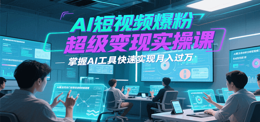 AI短视频爆粉超级变现实操课，掌握AI工具快速实现月入过万-创富院