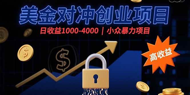 （15642期）美金对冲创业项目，日收益1000-4000，小众暴力项目-创富院