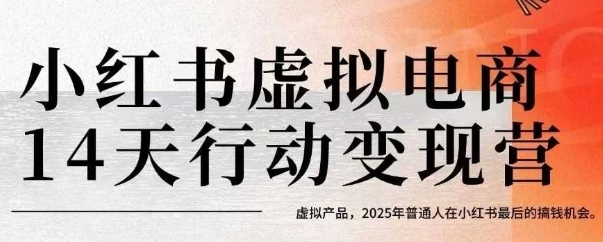 小红书虚拟电商14天变现训练营，虚拟产品，2025年普通人在小红书最后的搞钱机会-创富院
