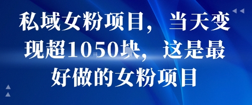 私域女粉项目，当天变现超1k，这是最好做的女粉项目，可放大操作-创富院
