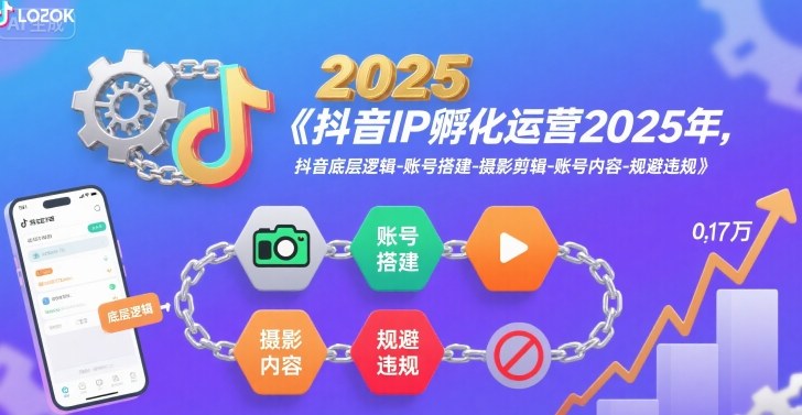 抖音IP孵化运营2025年，抖音底层逻辑-账号搭建-摄影剪辑-账号内容-规避违规-创富院