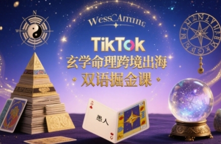 TikTok玄学命理跨境出海双语掘金课，手把手教你用命理知识精准直击海外用户痛点-创富院