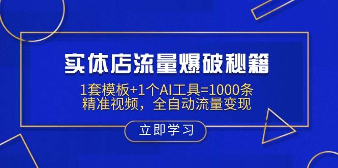 （14131期）实体店流量爆破秘籍：1套模板+1个AI工具=1000条精准视频，全自动流量变现-创富院
