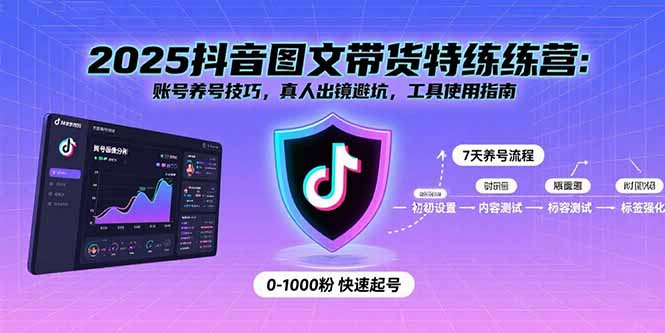 2025抖音图文带货特练营：账号养号技巧，真人出镜避坑，工具使用指南-创富院