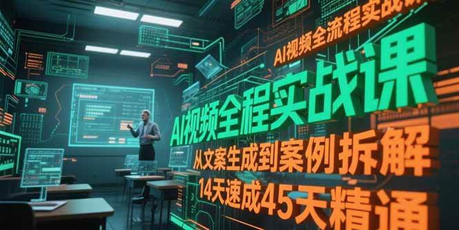 （15172期）AI视频全流程实战课，从文案生成到案例拆解，14天速成45天精通-影创院