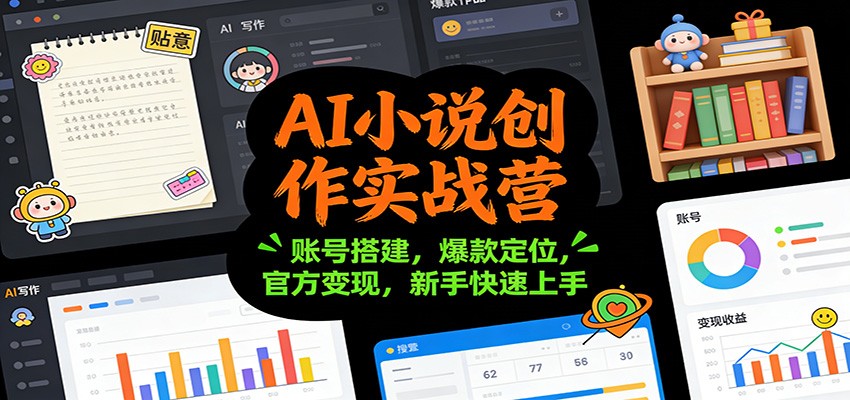 AI小说创作实战营：账号搭建，爆款定位，官方变现，新手快速上手-创富院