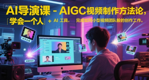 AI导演课-AIGC视频制作方法论，学会一个人+AI工具，完成如同小型视频团队般的创作工作，实现导演梦-创富院