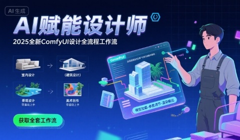AI赋能设计师， 2025全新comfyui设计全流程工作流 ，室内-建筑-景观-美术，零基础直接上手-创富院