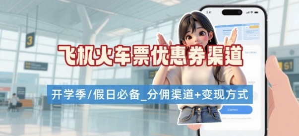 学生党必看！机票火车票优惠券申请渠道 + 项目打法，开学季节日速存-创富院