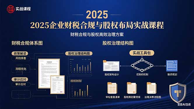 2025企业财税合规与股权布局的实战课程：财税合规与股权高效治理方案-创富院