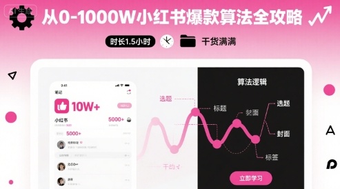 从0-1000W小红书爆款算法全攻略，时长1.5小时，干货满满-创富院