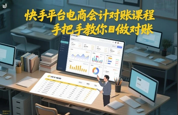【精】快手平台电商会计对账课程，手把手教你做对账-学必富副业创客网