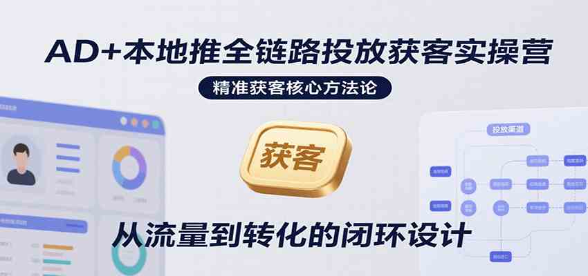 AD+本地推全链路投放获客实操营，快速掌握精准获客技巧，当天投放当天转化高效营销-创富院