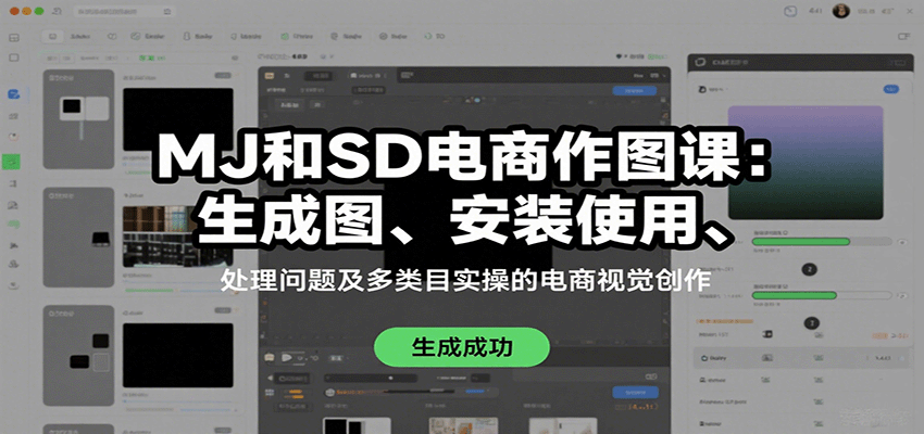MJ和SD电商作图课：生成图、安装使用、处理问题及多类目实操的电商视觉创作-创富院