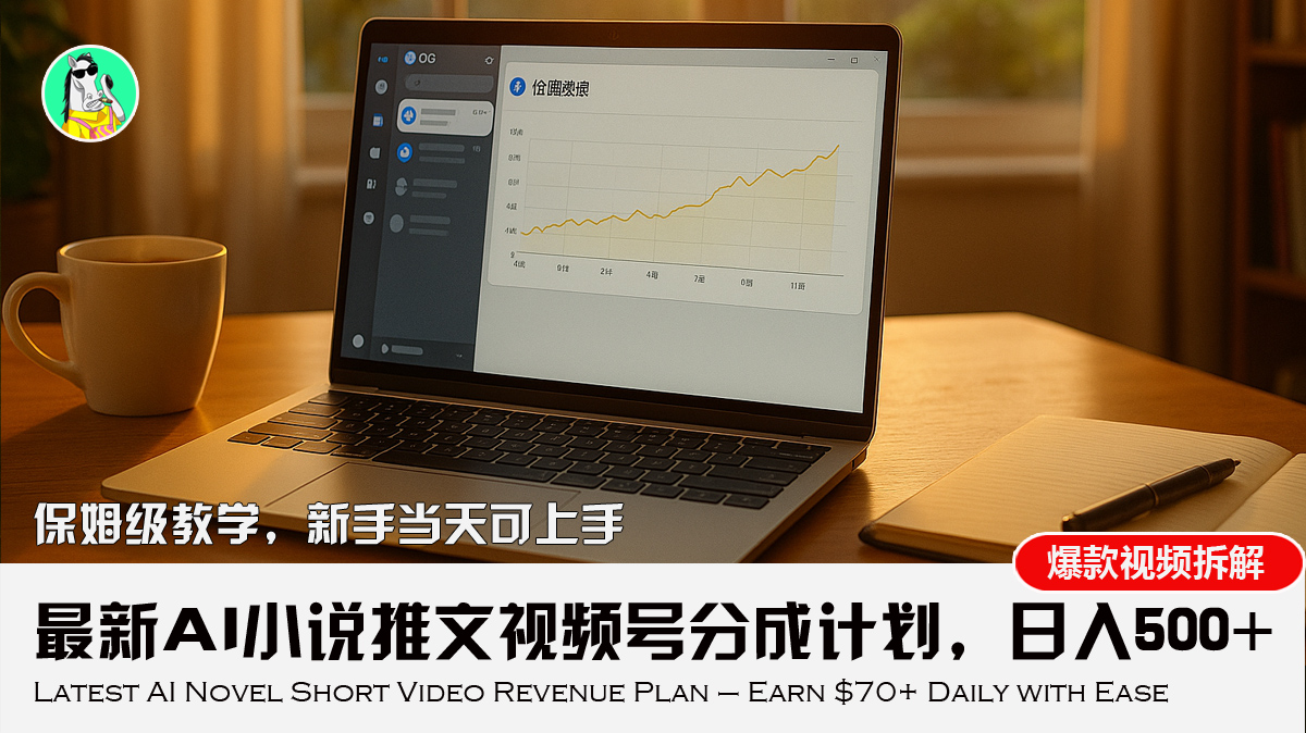 最新AI小说推文视频号分成计划，新手小白也能当天日入500+教程-创富院
