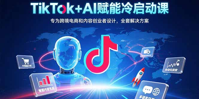 TikTok+AI赋能冷启动课：专为跨境电商和内容创业者设计，全套解决方案-创富院