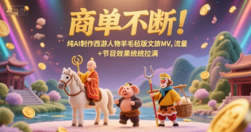 商单不断！纯AI制作西游人物羊毛毡版文旅MV，流量+节目效果统统拉满-创富院
